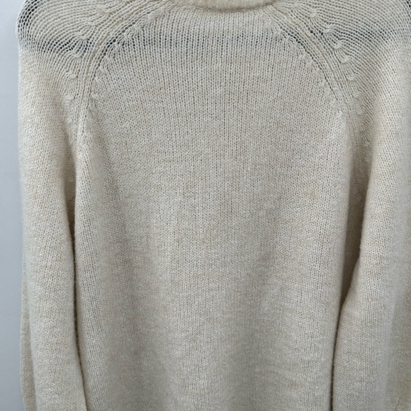 MNG L Knit cream long sleeve crew neck cozy woman gorpcore transitional sweater - Picture 6 of 8